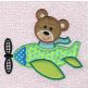 Airplane Critters Applique and Stipple Quilt Blocks Machine Embroidery Designs by JuJu