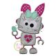 Robot Bunny Girl Applique | Machine Embroidery Designs by JuJu