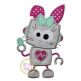 Robot Bunny Girl Applique | Machine Embroidery Designs by JuJu