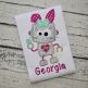 Robot Bunny Girl Applique | Machine Embroidery Designs by JuJu