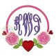 Rose Heart Frame Applique | Machine Embroidery Designs by JuJu