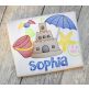 Sandcastle Beach Scene Sketch Embroidery | Machine Embroidery Designs by JuJu
