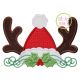 Santa Hat Antler Applique | Machine Embroidery Designs by JuJu