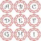 Scalloped Hearts Monogram
