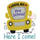 School Bus Grades Preschool Applique | Machine Embroidery Designs by JuJu