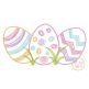 Scratchy Easter Egg Trio Embroidery | Machine Embroidery Designs by JuJu