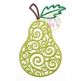 Scroll Pear Embroidery | Machine Embroidery Designs by JuJu