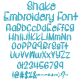 Shake Embroidery Font | Machine Embroidery Designs by JuJu