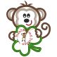 Shamrock Monkey Boy Applique | Machine Embroidery Designs by JuJu