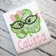 Shamrock Glasses Girl Applique | Machine Embroidery Designs by JuJu