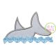 Shark in Water Applique | Machine Embroidery Designs by JuJu
