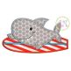 Shark Surfboard Applique | Machine Embroidery Designs by JuJu