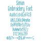 Simon Embroidery Font | Machine Embroidery Designs by JuJu