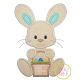 Sitting Bunny Basket Boy Applique