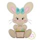 Sitting Bunny Basket Girl Applique | Machine Embroidery Designs by JuJu