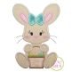 Sitting Bunny Basket Girl Applique | Machine Embroidery Designs by JuJu