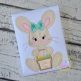 Sitting Bunny Basket Girl Applique | Machine Embroidery Designs by JuJu