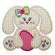 Sitting Bunny Egg Girl Applique | Machine Embroidery Designs by JuJu
