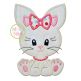 Sitting Bunny Girl 2 Applique | Machine Embroidery Designs by JuJu