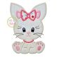 Sitting Bunny Girl 2 Applique | Machine Embroidery Designs by JuJu
