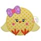 Sitting Chick Girl Applique | Machine Embroidery Designs by JuJu