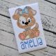 Sitting Dog Girl Applique | Machine Embroidery Designs by JuJu