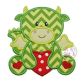 Sitting Dragon Hearts Applique | Machine Embroidery Designs by JuJu