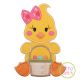 Sitting Duck Basket Girl Applique | Machine Embroidery Designs by JuJu