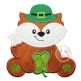 Sitting Fox Shamrock Applique | Machine Embroidery Designs by JuJu