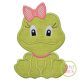 Sitting Frog Girl Applique | Machine Embroidery Designs by JuJu