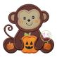 Sitting Halloween Monkey Applique | Machine Embroidery Designs by JuJu