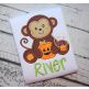Sitting Halloween Monkey Applique | Machine Embroidery Designs by JuJu
