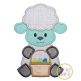 Sitting Lamb Basket Boy Applique | Machine Embroidery Designs by JuJu