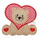 Sitting Lion Hearts Applique | Machine Embroidery Designs by JuJu