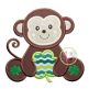 Sitting Monkey Shamrock Applique | Machine Embroidery Designs by JuJu