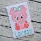 Sitting Pig Girl Applique | Machine Embroidery Designs by JuJu