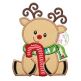 Sitting Reindeer Candy Cane Applique | Machine Embroidery Designs by JuJu