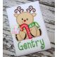 Sitting Reindeer Candy Cane Applique | Machine Embroidery Designs by JuJu