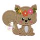 Sitting Squirrel Flowers Applique | Machine Embroidery Designs by JuJu