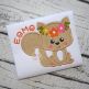 Sitting Squirrel Flowers Applique | Machine Embroidery Designs by JuJu