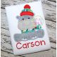 Sitting Winter Hippo Applique | Machine Embroidery Designs by JuJu