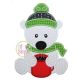 Sitting Polar Bear Mug Applique | Machine Embroidery Designs by JuJu