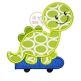 Dino Skateboard Applique | Machine Embroidery Designs by JuJu
