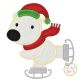 Skating Polar Bear Applique | Machine Embroidery Designs by JuJu
