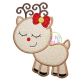 Sleepy Reindeer Girl Applique | Machine Embroidery Designs by JuJu