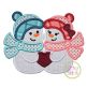 Snow Couple 2 Applique | Machine Embroidery Designs by JuJu