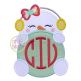 Snowman Peeker Girl Applique | Machine Embroidery Designs by JuJu