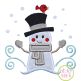 Snowman and Bird Applique | Machine Embroidery Designs by JuJu
