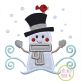 Snowman and Bird Applique | Machine Embroidery Designs by JuJu