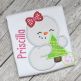 Snowman Hugging Tree Girl Applique | Machine Embroidery Designs by JuJu